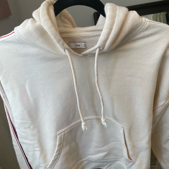 TNA The Iconic Hoodie - Cropped - XS - Off White/Cream - Picture 8 of 11
